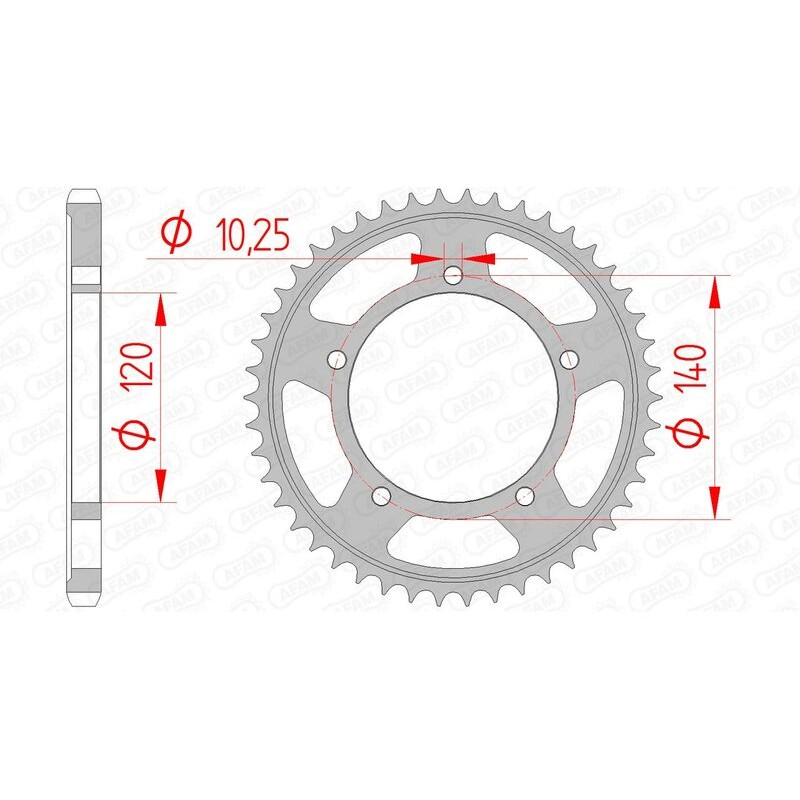 Corona AFAM acero estándar 14604 - Paso 525 - motoscamaralweb.com Corona AFAM acero estándar 14604 - Paso 525 - motoscamaralweb.com