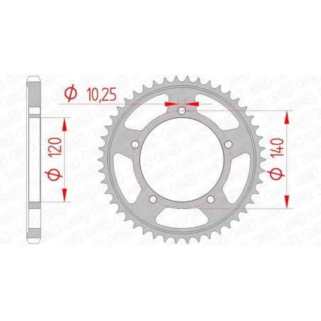Corona AFAM acero estándar 14604 - Paso 525 - motoscamaralweb.com
