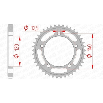 Corona AFAM acero estándar 14911 - Paso 530 - motoscamaralweb.com