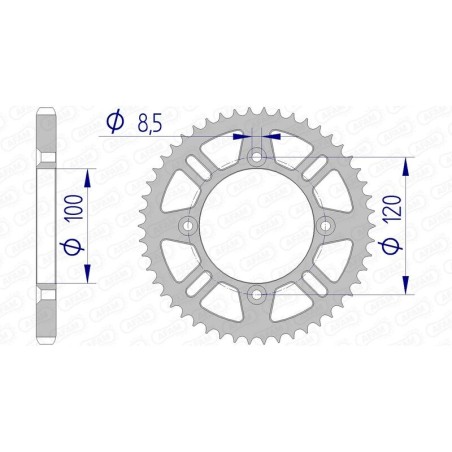 Corona AFAM aluminio 15104 - Paso 428 - motoscamaralweb.com