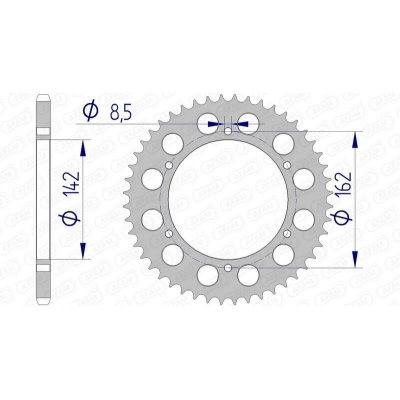 Corona AFAM aluminio 15305 - Paso 520 - motoscamaralweb.com