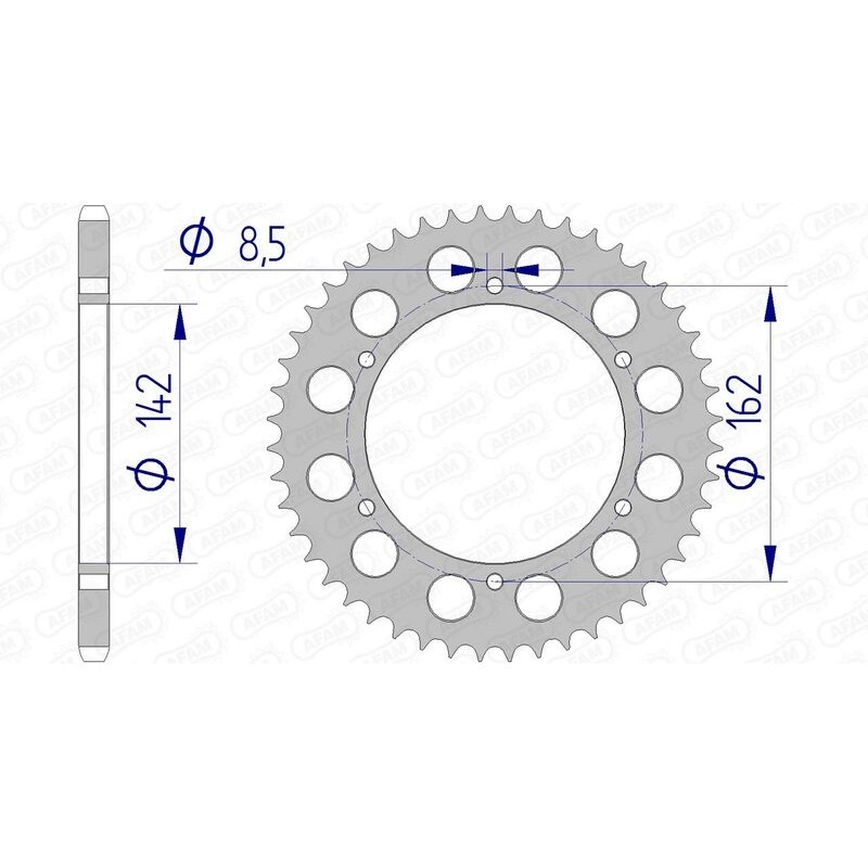Corona AFAM aluminio 15305 - Paso 520 - motoscamaralweb.com Corona AFAM aluminio 15305 - Paso 520 - motoscamaralweb.com