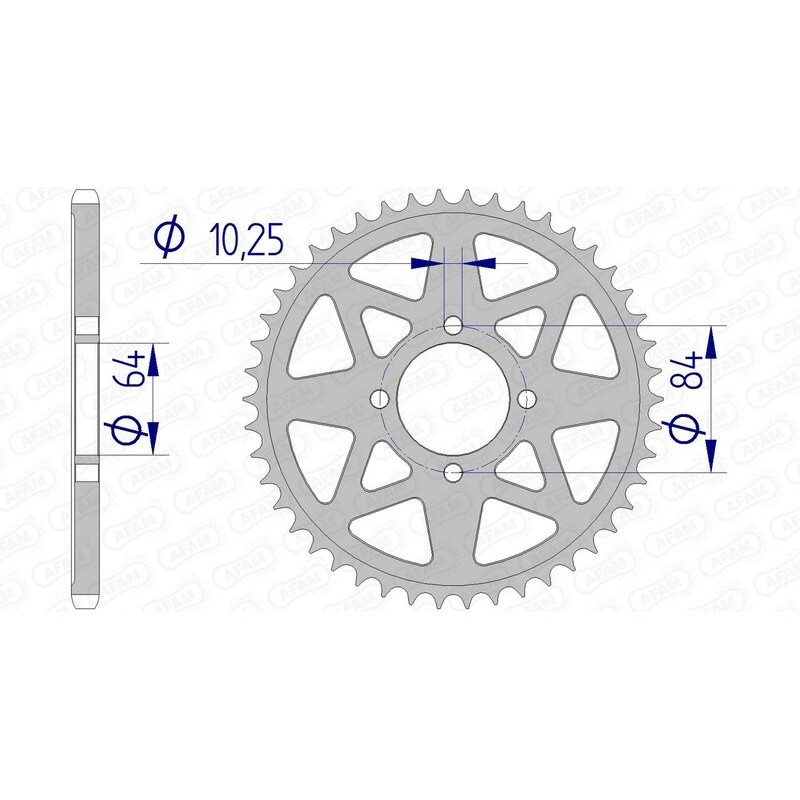 Corona AFAM aluminio 15310 - Paso 520 - motoscamaralweb.com Corona AFAM aluminio 15310 - Paso 520 - motoscamaralweb.com
