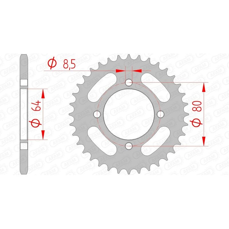 Corona AFAM acero estándar 12101 - Paso 420 - motoscamaralweb.com Corona AFAM acero estándar 12101 - Paso 420 - motoscamaralweb.com