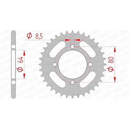 Corona AFAM acero estándar 12101 - Paso 420 - motoscamaralweb.com