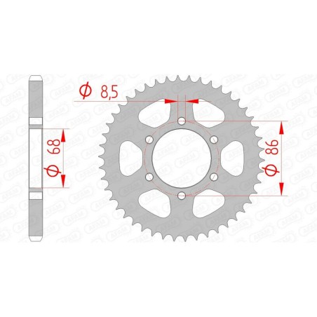 Corona AFAM acero estándar 16201 - Paso 428 - motoscamaralweb.com