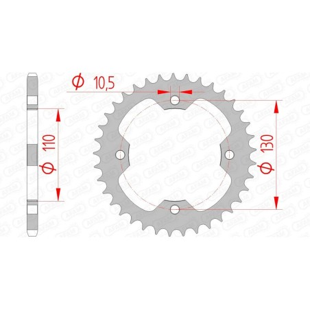 Corona AFAM acero estándar 16406 - Paso 520 - motoscamaralweb.com