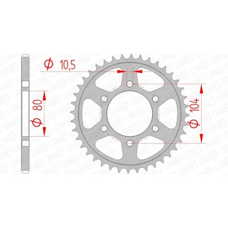 Corona AFAM acero estándar 16504 - Paso 520 - motoscamaralweb.com
