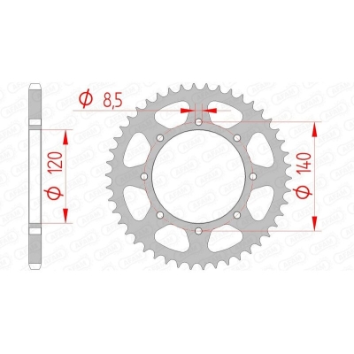 Corona AFAM acero estándar 16600 - Paso 520 - motoscamaralweb.com