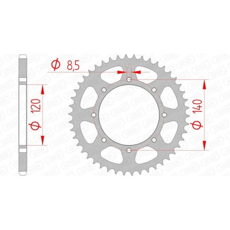 Corona AFAM acero estándar 16600 - Paso 520 - motoscamaralweb.com