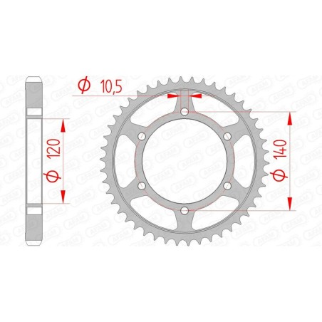 Corona AFAM acero estándar 16603 - Paso 530 - motoscamaralweb.com