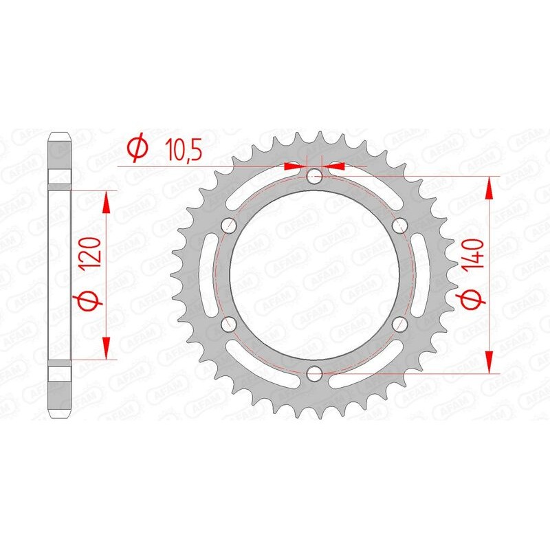 Corona AFAM acero estándar 16605 - Paso 525 - motoscamaralweb.com Corona AFAM acero estándar 16605 - Paso 525 - motoscamaralweb.com