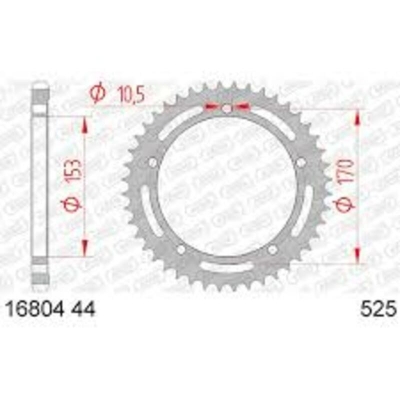 Corona AFAM acero estándar 16804 - Paso 525 - motoscamaralweb.com