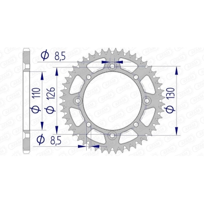 Corona AFAM aluminio ultraligera autolimpiable 17107 - Paso 420 - motoscamaralweb.com