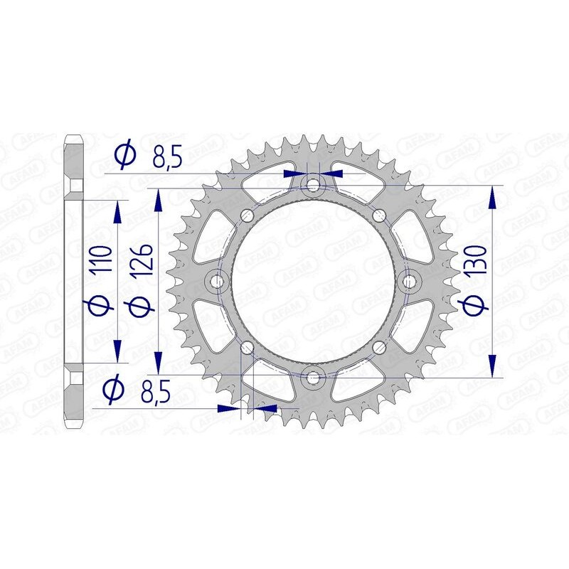 Corona AFAM aluminio ultraligera autolimpiable 17107 - Paso 420 - motoscamaralweb.com Corona AFAM aluminio ultraligera autolimpiable 17107 - Paso 420 - motoscamaralweb.com