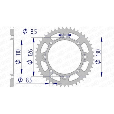 Corona AFAM aluminio ultraligera autolimpiable 17107 - Paso 420 - motoscamaralweb.com