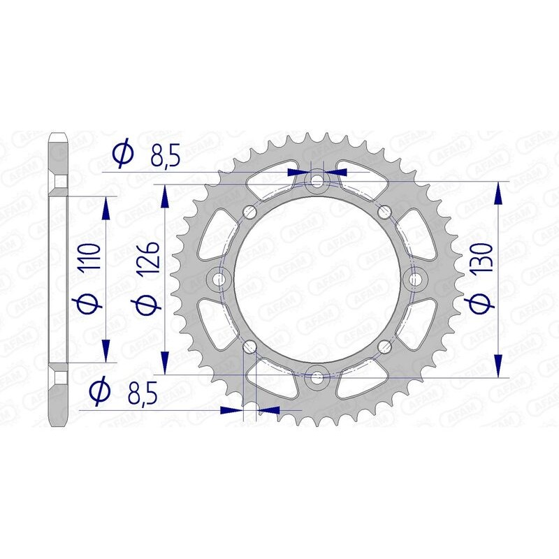 Corona AFAM aluminio ultraligera autolimpiable 17107 - Paso 420 - motoscamaralweb.com Corona AFAM aluminio ultraligera autolimpiable 17107 - Paso 420 - motoscamaralweb.com