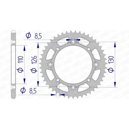 Corona AFAM aluminio ultraligera autolimpiable 17107 - Paso 420 - motoscamaralweb.com