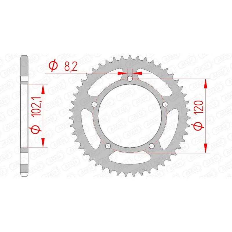 Corona AFAM acero estándar 35104 - Paso 420 - motoscamaralweb.com Corona AFAM acero estándar 35104 - Paso 420 - motoscamaralweb.com