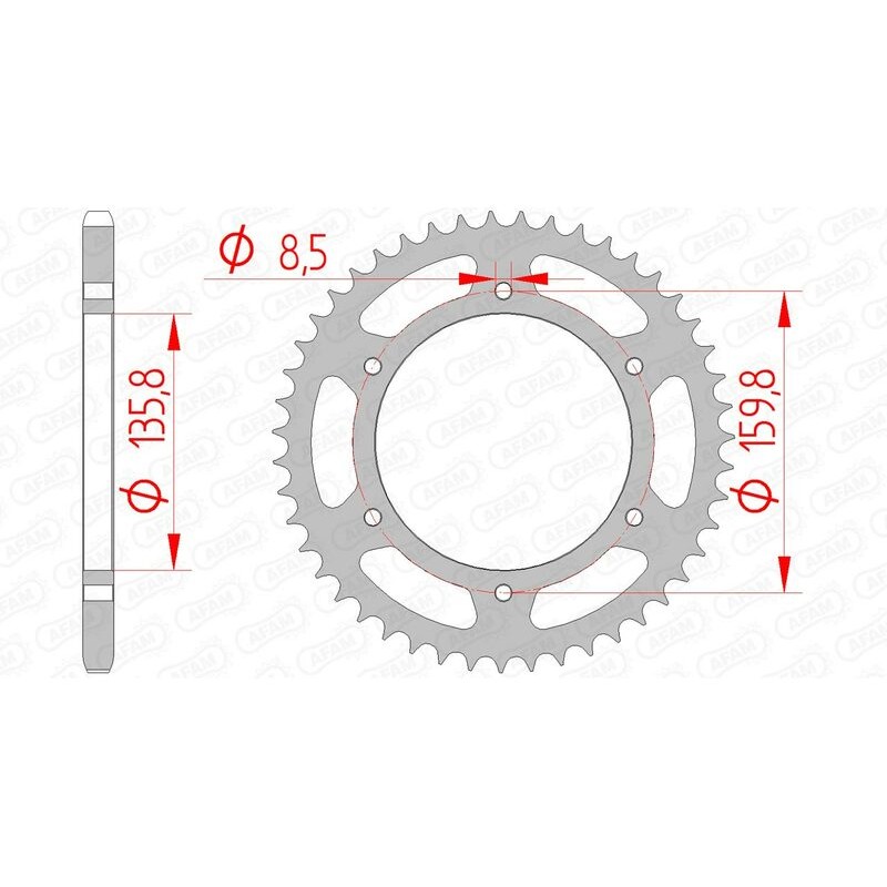 Corona AFAM acero estándar 35304 - Paso 520 - motoscamaralweb.com Corona AFAM acero estándar 35304 - Paso 520 - motoscamaralweb.com