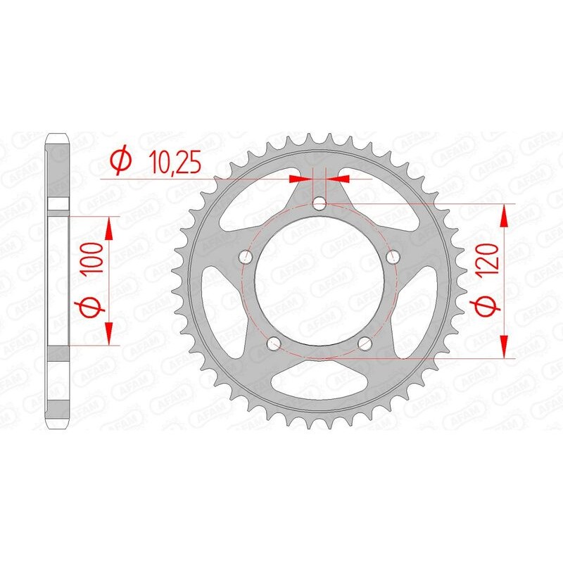 Corona AFAM acero estándar 35802 - Paso 525 - motoscamaralweb.com Corona AFAM acero estándar 35802 - Paso 525 - motoscamaralweb.com