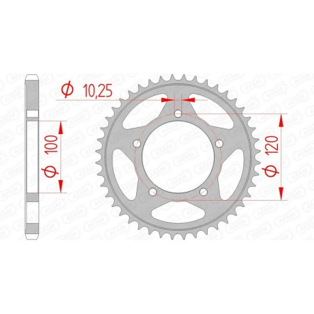 Corona AFAM acero estándar 35802 - Paso 525 - motoscamaralweb.com