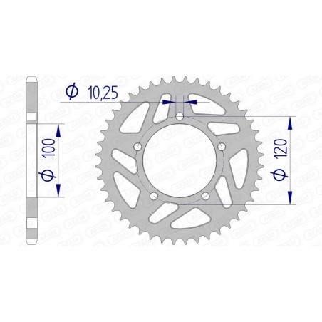 Corona AFAM aluminio 36801 - Paso 520 - motoscamaralweb.com