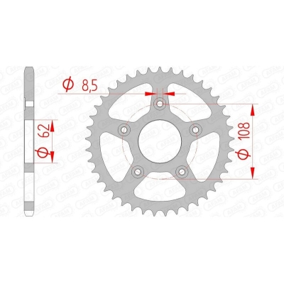 Corona AFAM acero estándar 44203 - Paso 520 - motoscamaralweb.com