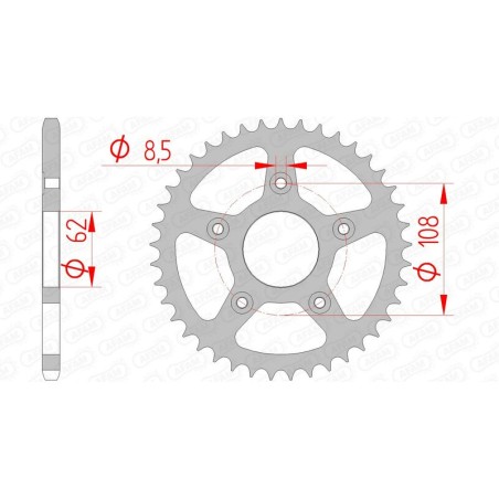 Corona AFAM acero estándar 44203 - Paso 520 - motoscamaralweb.com
