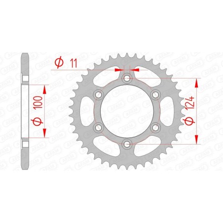 Corona AFAM acero estándar 50602 - Paso 520 - motoscamaralweb.com