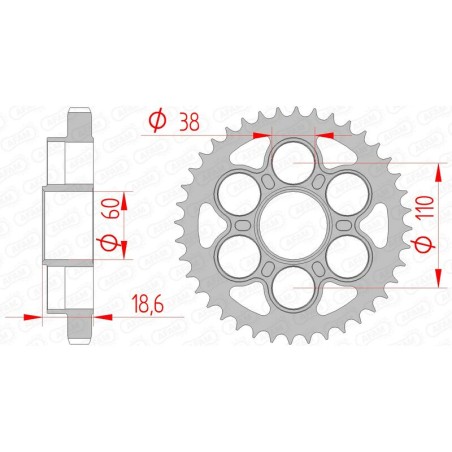 Corona AFAM acero estándar 50900 - Paso 530 - motoscamaralweb.com