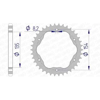 Corona AFAM aluminio 51803 - Paso 525 - Requiere portacoronas AFAM - motoscamaralweb.com