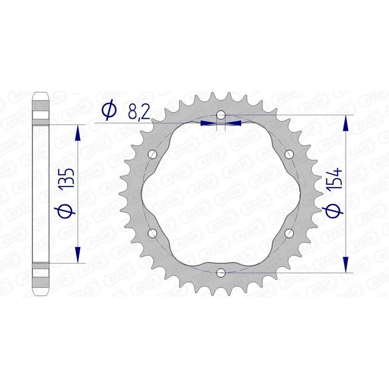 Corona AFAM aluminio 51803 - Paso 525 - Requiere portacoronas AFAM - motoscamaralweb.com Corona AFAM aluminio 51803 - Paso 525 - Requiere portacoronas AFAM - motoscamaralweb.com