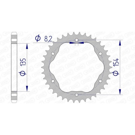 Corona AFAM aluminio 51803 - Paso 525 - Requiere portacoronas AFAM - motoscamaralweb.com