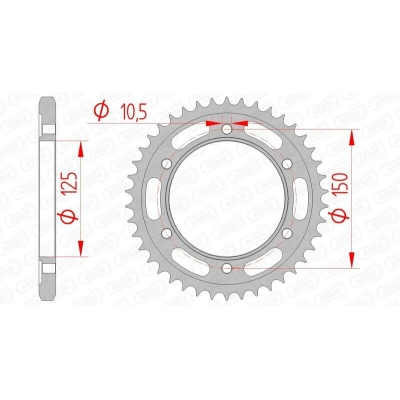 Corona AFAM acero estándar 71800 - Paso 525 - motoscamaralweb.com