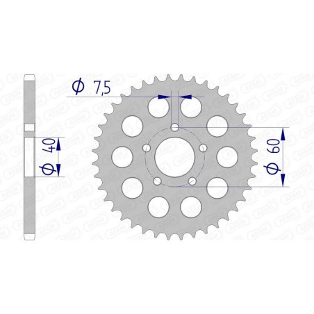 Corona AFAM aluminio 72105 - Paso 415 - motoscamaralweb.com