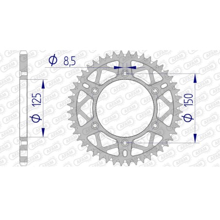 Corona AFAM aluminio ultraligera autolimpiable 72304 - Paso 520 - motoscamaralweb.com
