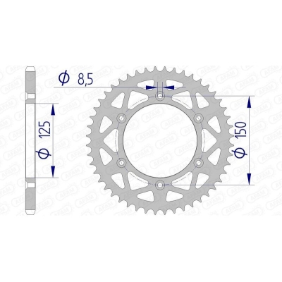Corona AFAM aluminio 72304 - Paso 520 - motoscamaralweb.com