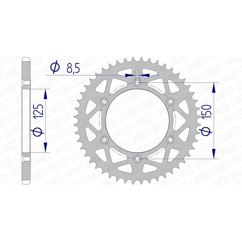 Corona AFAM aluminio 72304 - Paso 520 - motoscamaralweb.com Corona AFAM aluminio 72304 - Paso 520 - motoscamaralweb.com