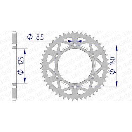Corona AFAM aluminio 72304 - Paso 520 - motoscamaralweb.com