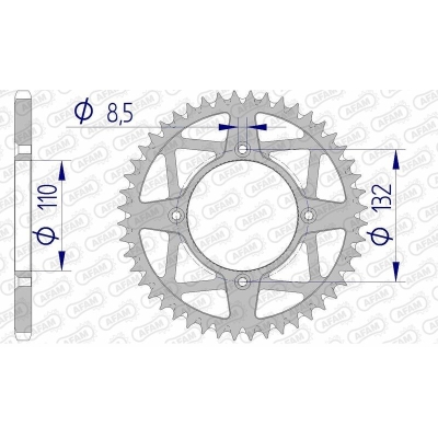 Corona AFAM aluminio ultraligera autolimpiable 72306 - Paso 520 - motoscamaralweb.com