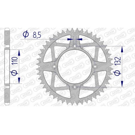 Corona AFAM aluminio ultraligera autolimpiable 72306 - Paso 520 - motoscamaralweb.com