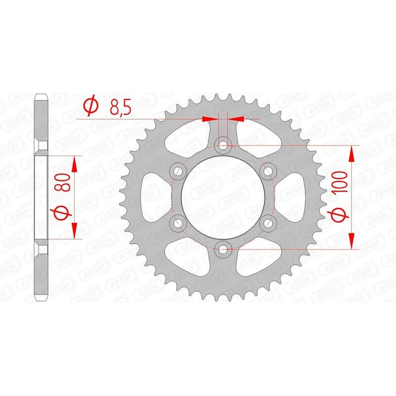 Corona AFAM acero estándar 80103 - Paso 420 - motoscamaralweb.com