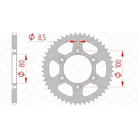 Corona AFAM acero estándar 80103 - Paso 420 - motoscamaralweb.com