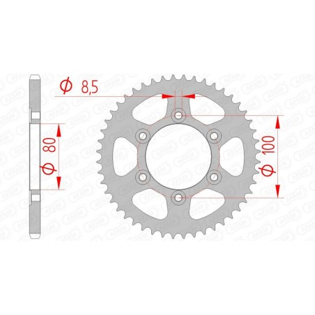Corona AFAM acero estándar 80105 - Paso 420 - motoscamaralweb.com