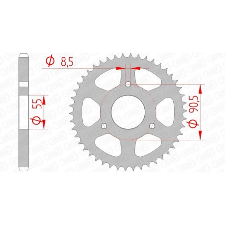 Corona AFAM acero estándar 80200 - Paso 428 - motoscamaralweb.com