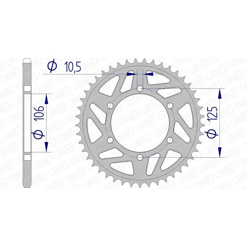 Corona AFAM aluminio 87606 - Paso 520 - motoscamaralweb.com Corona AFAM aluminio 87606 - Paso 520 - motoscamaralweb.com