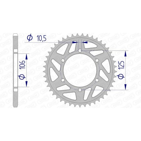 Corona AFAM aluminio 87606 - Paso 520 - motoscamaralweb.com