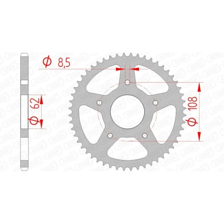 Corona AFAM acero estándar 92122 - Paso 420 - motoscamaralweb.com