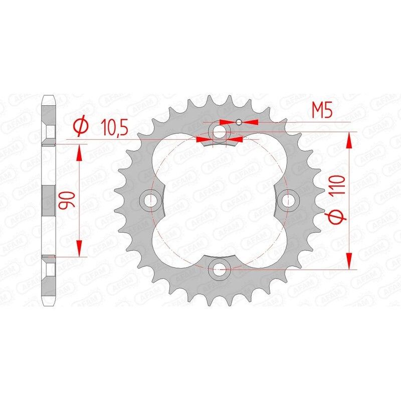 Corona AFAM acero estándar 92324 - Paso 520 - motoscamaralweb.com Corona AFAM acero estándar 92324 - Paso 520 - motoscamaralweb.com